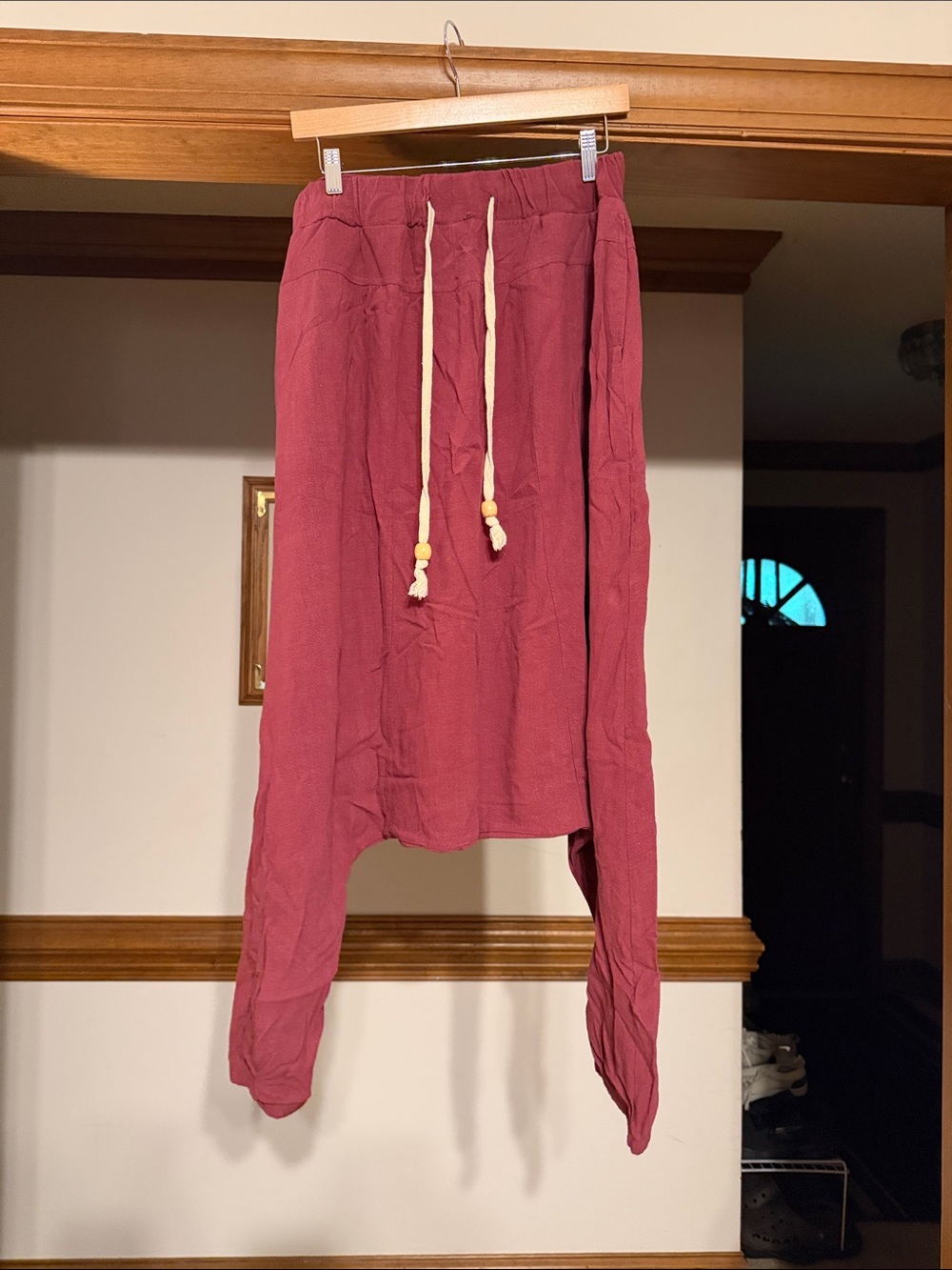 Casual Lightweight Harem Pants in Dusty Rose